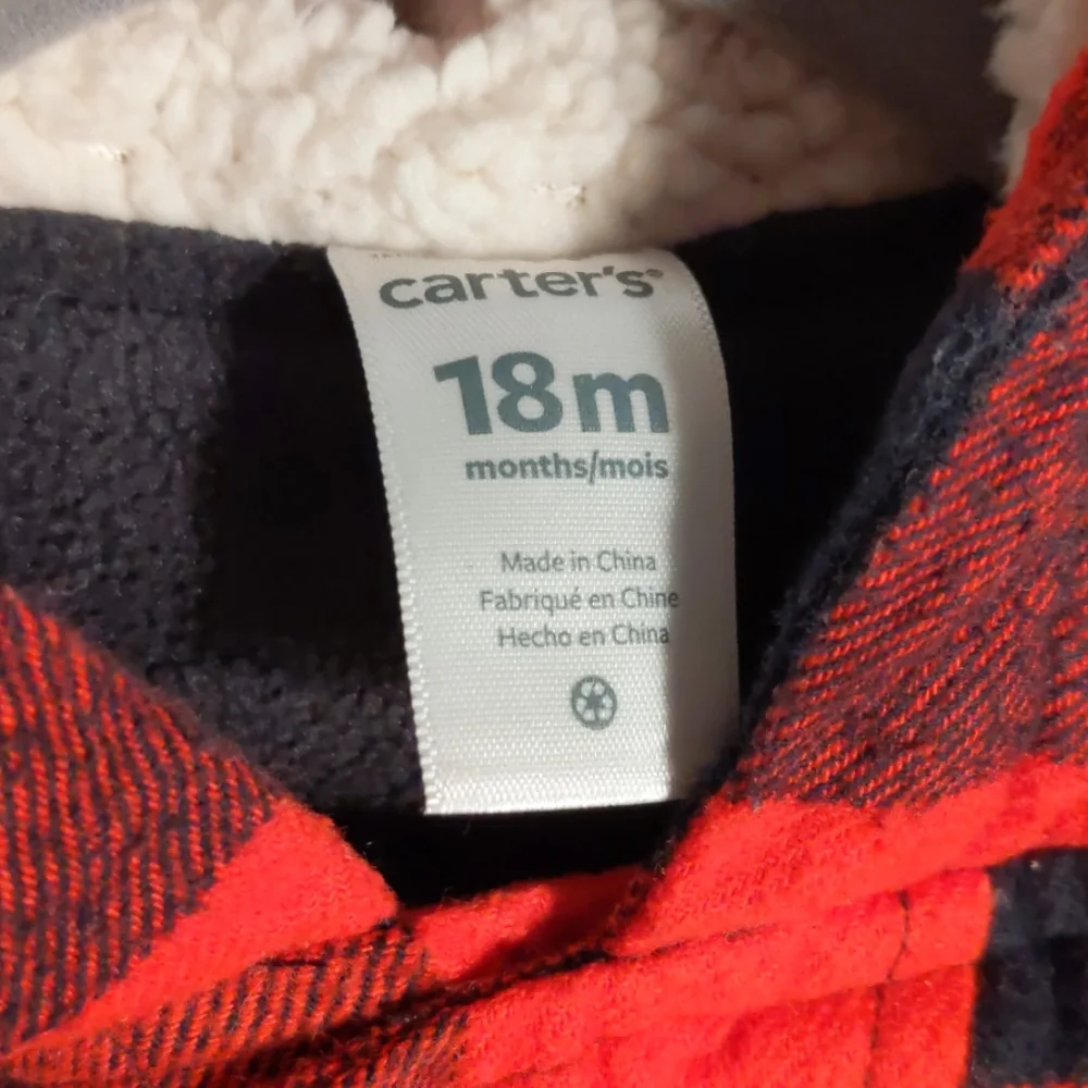 5/$25 NWOT Carter's buffalo check flannel vest 18 mos